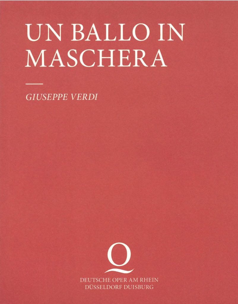 Programmheft zu "Un ballo in maschera" von Giuseppe Verdi. Wiederaufnahmen an der Deutschen Ope ...