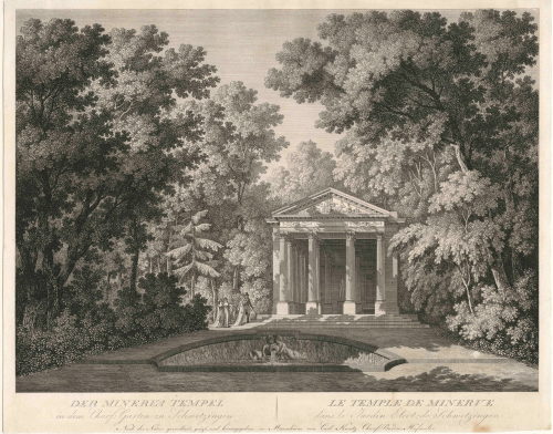 Carl Kuntz (Radierer*in), DER MINERVA TEMPEL in dem Churf: Garten zu Schwetzingen, um 1855