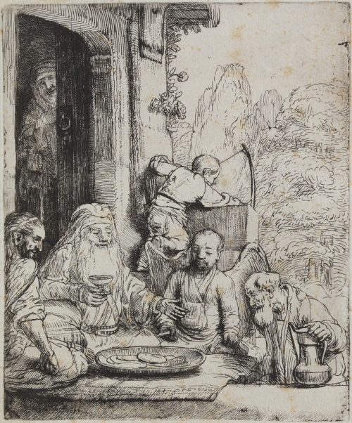 Rembrandt Harmenszoon van Rijn (Künstler*in), Abraham bewirtet die Engel, 1656