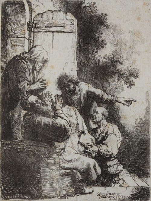 Rembrandt Harmenszoon van Rijn (Künstler*in), Josephs Mantel wird Jakob gebracht, um 1638