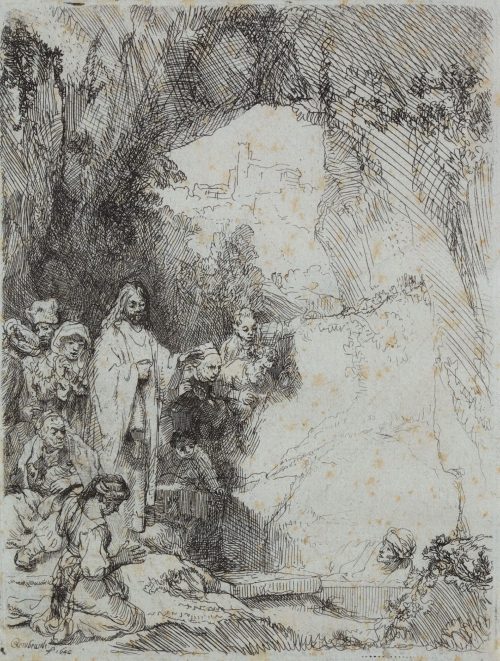 Rembrandt Harmenszoon van Rijn (Künstler*in), Die Auferweckung des Lazarus: kleine Platte, 1642