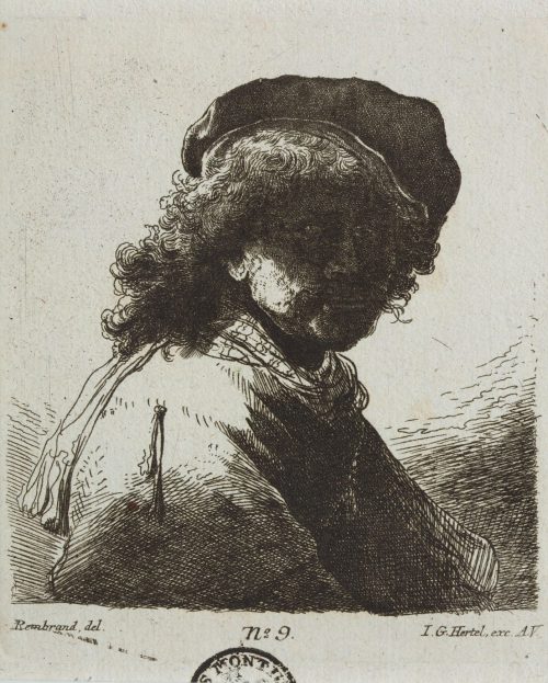 Johannes Georg Hertel (Stecher*in), Selbstbildnis mit Barett und Schal, nach 1633