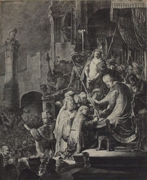 Jan Georg van Vliet (Künstler*in), Christus vor Pilatus, große Platte, nach 1635