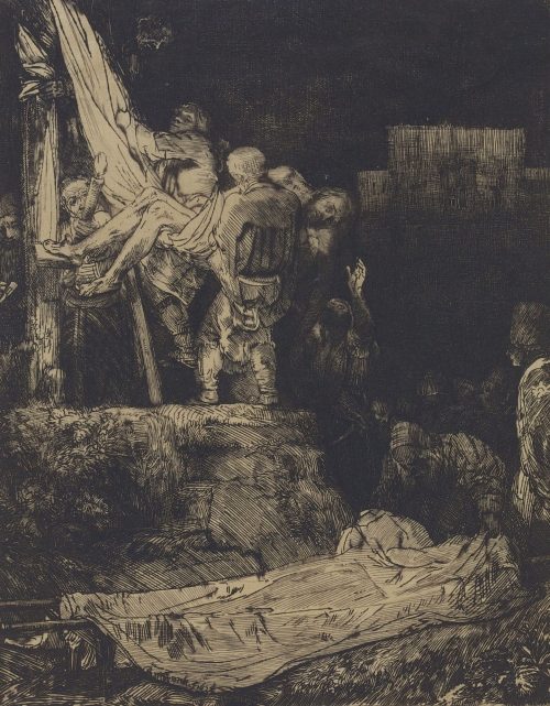 Rembrandt Harmenszoon van Rijn (Künstler*in), Die Kreuzabnahme im Fackelschein, 1654