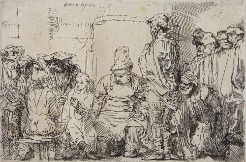 Rembrandt Harmenszoon van Rijn (Künstler*in), Der zwölfjährige Jesus disputiert mit den Schriftgelehrten, 1654