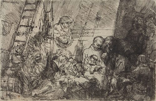 Rembrandt Harmenszoon van Rijn (Künstler*in), Die Beschneidung im Stall, 1654