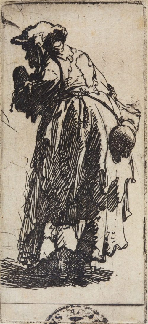 Rembrandt Harmenszoon van Rijn (Künstler*in), Alte Bettlerin mit einer Kürbisflasche, um 1629