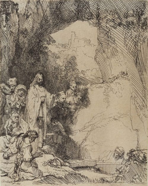 Rembrandt Harmenszoon van Rijn (Künstler*in), Die Auferweckung des Lazarus, kleine Platte, 1642