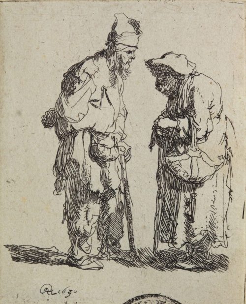 Rembrandt Harmenszoon van Rijn (Künstler*in), Bettler und Bettlerin im Gespräch, 1630