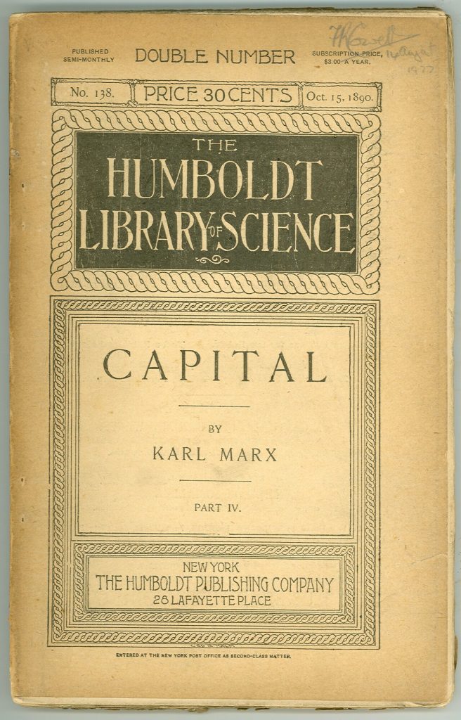 Titelblatt von Karl Marx Capital, Bd. IV