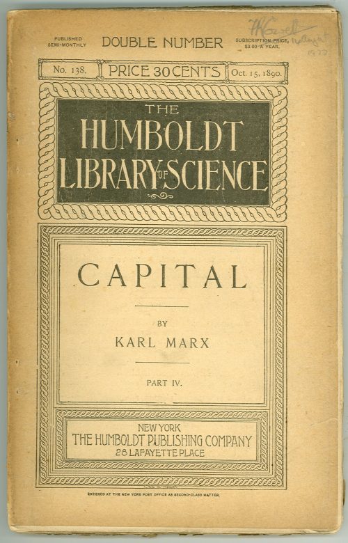 Titelblatt von Karl Marx Capital, Bd. IV