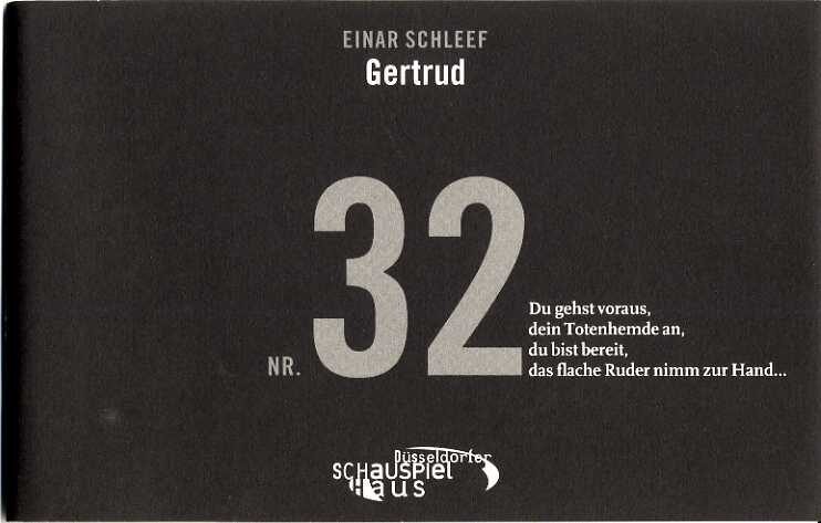 Programmheft "Gertrud" von Einar Schleef. Premiere am 18.10.2003 im Kleinen Haus, Düsseldorfer  ...