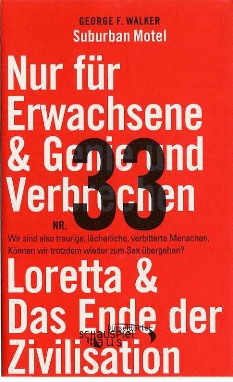 Programmheft "Suburban Motel" von George F. Walker. Premiere am 25. + 26.10.2003 im Theatermuse ...