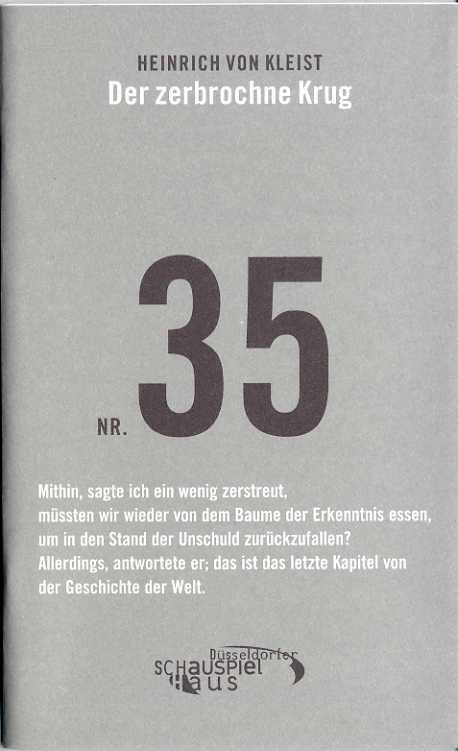 Programmheft "Der zerbrochne Krug" von Heinrich von Kleist. Premiere am 13.12.2003 im Großen Ha ...