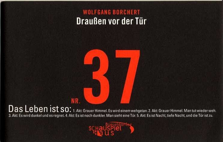 Programmheft "Draußen vor der Tür" von Wolfgang Borchert. Premiere am 16.1.2004 im Kleinen Haus ...