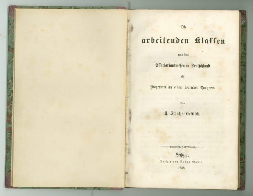 Titelblatt von Schulze-Delitsch: Die arbeitenden Klassen und das Associationswesen in Deutschla ...