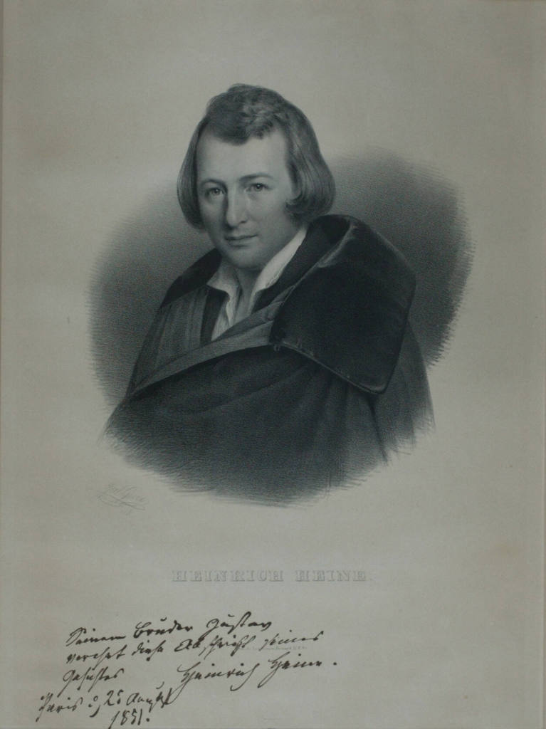 Porträtlithographie Heinrich Heines