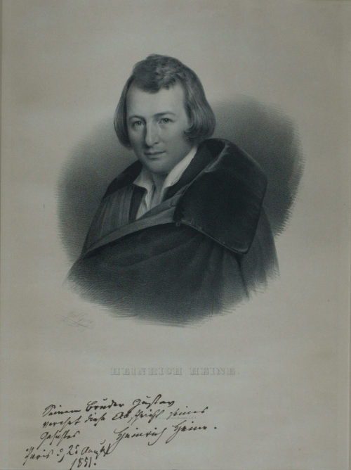 Julius Giere  (Künstler*in), Porträtlithographie Heinrich Heines, 1838