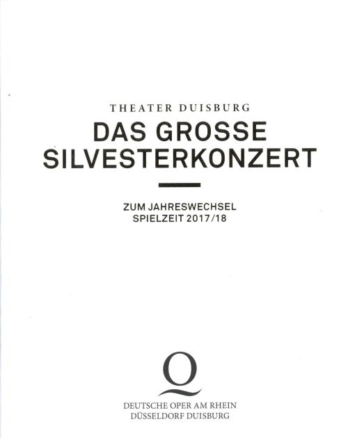 Programmheft zu Das grosse Silvesterkonzert "Hommage À Paris" zum Jahreswechsel Spielzeit 2017/ ...