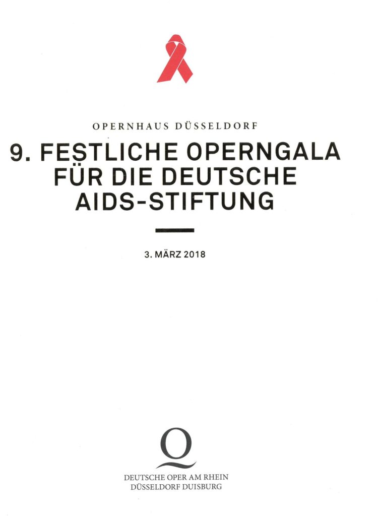 Programmheft zur 9. Festlichen Operngala für die Deutsche AIDS-Stiftung. 3. März 2018, Opernhau ...