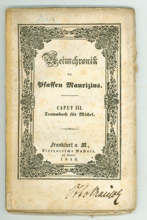 Titelblatt der Reimchronik des Pfaffen Maurizius ; Caput III