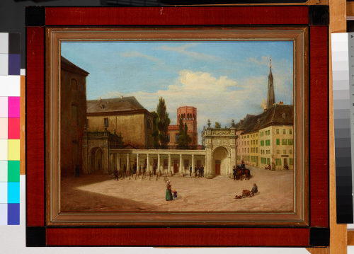 Julius Kost (Künstler*in), Die alte Hauptwache auf dem Burgplatz, 1853