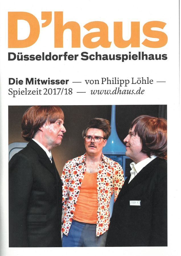 Programmheft zu "Die Mitwisser" von Philipp Löhle. Premiere am 28. April 2018 im Central, Klein ...