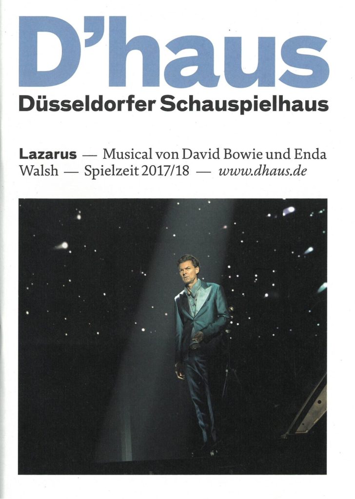 Programmheft zu "Lazarus"  - Musical von David Bowie und Enda Walsh. Premiere am 3. Februar 201 ...