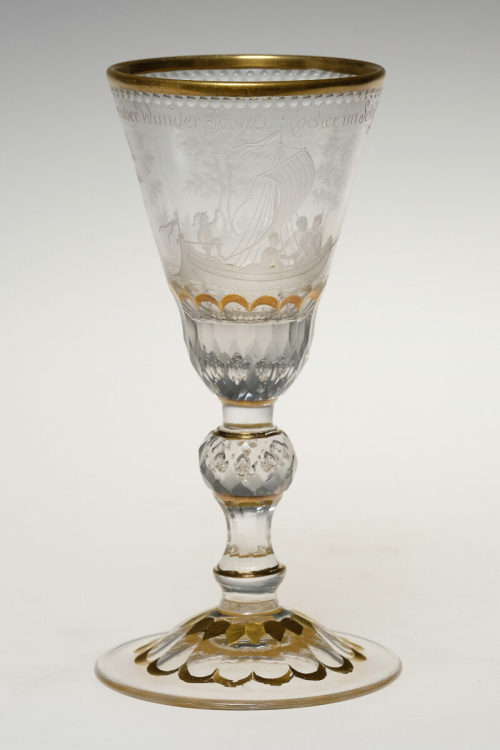 Glashütte Zechlin (Ausführung), Pokal mit erotischer Anspielung, um 1740