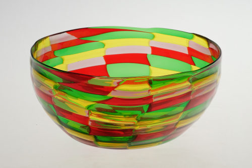 Adriano Dalla Valentina (Entwurf), Mosaikglasschale "Linea Valentina", um 1990