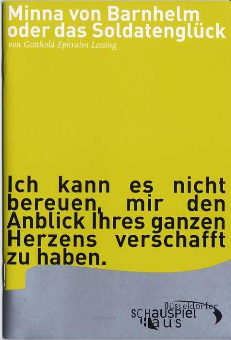 Programmheft "Minna von Barnhelm oder das Soldatenglück" von Gotthold Ephraim Lessing