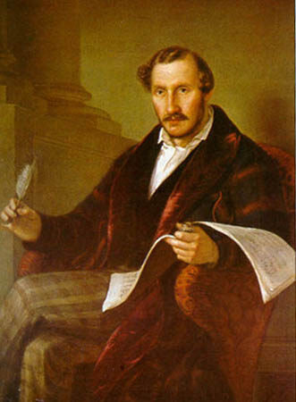 Giuseppe Rillosi (1811-1880): Portrait von
 Gaetano Donizetti (Museo del Teatro alla Scala, Ma ...