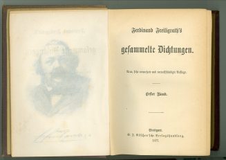 Titelblatt von Ferdinand Freiligrath's gesammelte Dichtungen. Erster Band