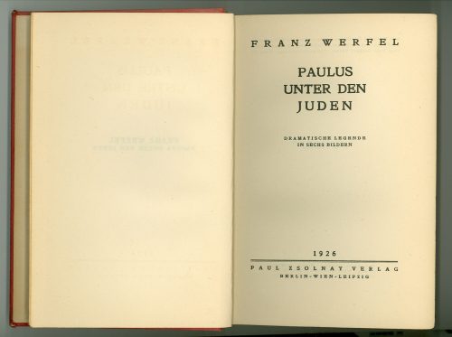 Titelblatt von Werfels Paulus unter den Juden