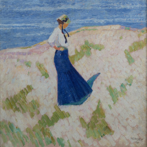 Walter Ophey (Künstler*in), Bernhardine Bornemann am Strand in Heist, 1910