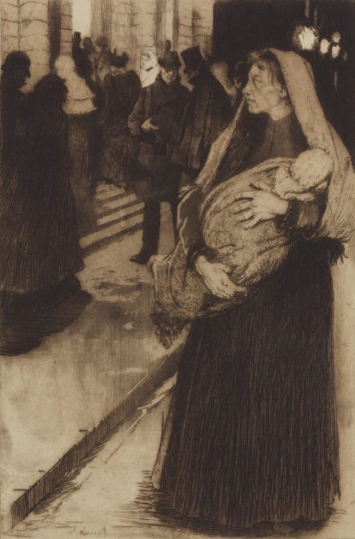 Arthur Kampf (Künstler*in), Vor dem Theater, 1894