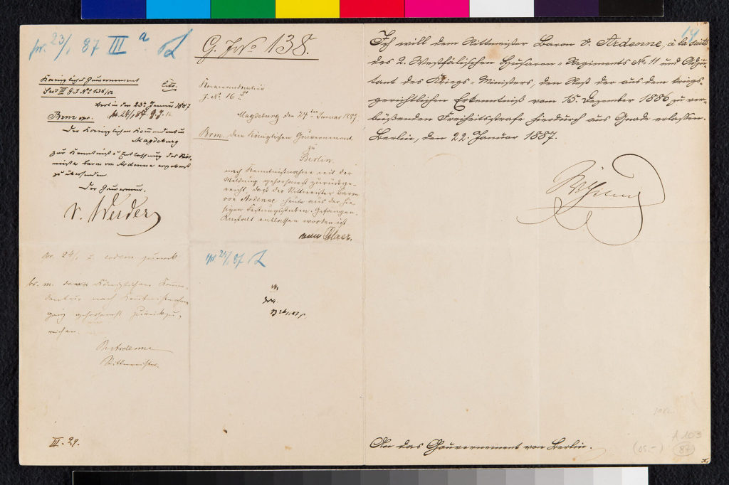 Entlassungsurkunde Armand von Ardenne