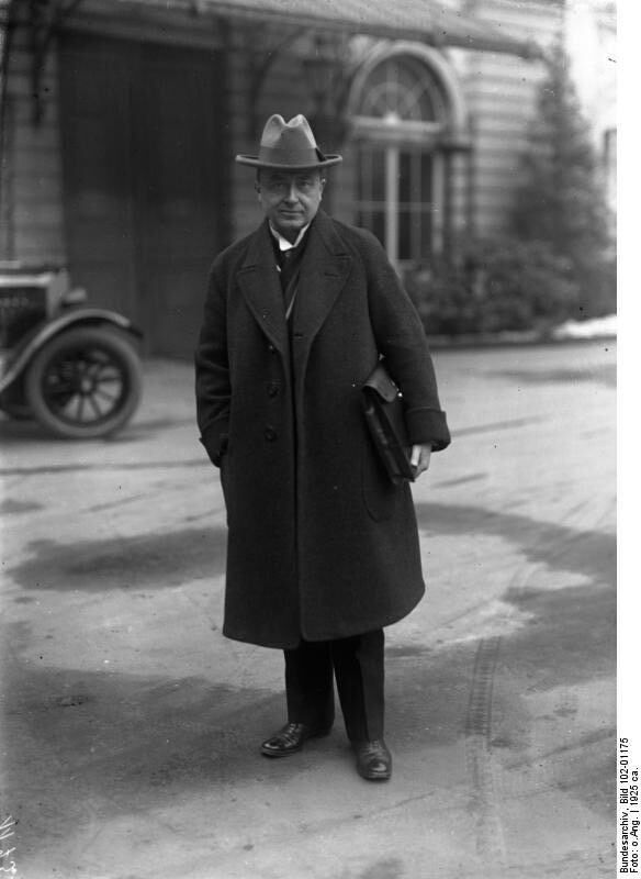 Dr. Karl Jarres, Reichsminister des Innern, Oberbürgermeister von Duisburg, Deutschland. 1925.