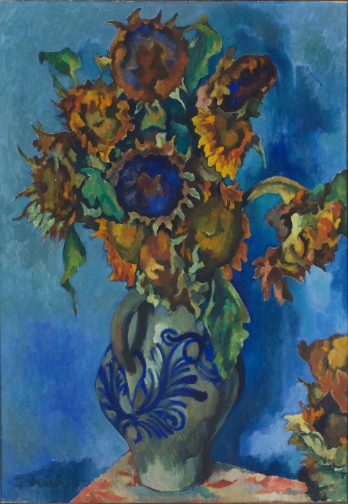 Heinrich Nauen (Künstler*in), Sonnenblumen im Steinkrug, um 1925