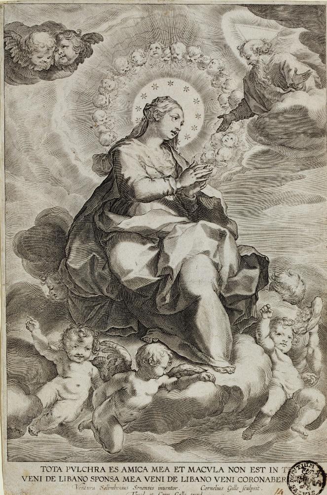 Madonna auf Wolken und Gottvater