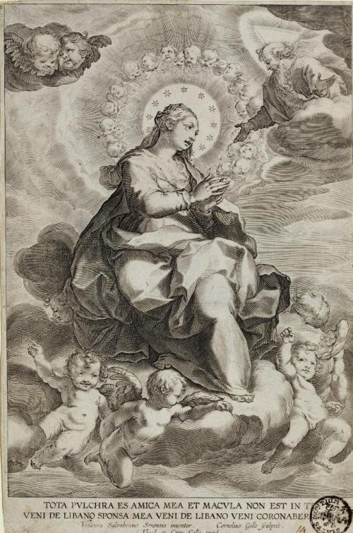 Cornelis Galle <der Ältere> (Künstler*in), Madonna auf Wolken und Gottvater, 1. Hälfte 17. Jahrhundert