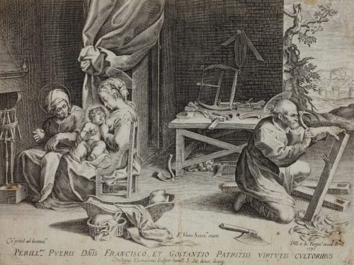 Philippe Thomassin (Künstler*in), Die hl. Familie in der Werkstatt des Joseph, 1597