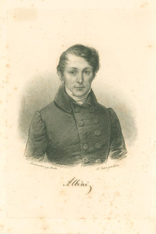 Stich eines Porträts von Albin Johann Baptist von Meddlhammer, hier Albini, Stecher: F. Stöber