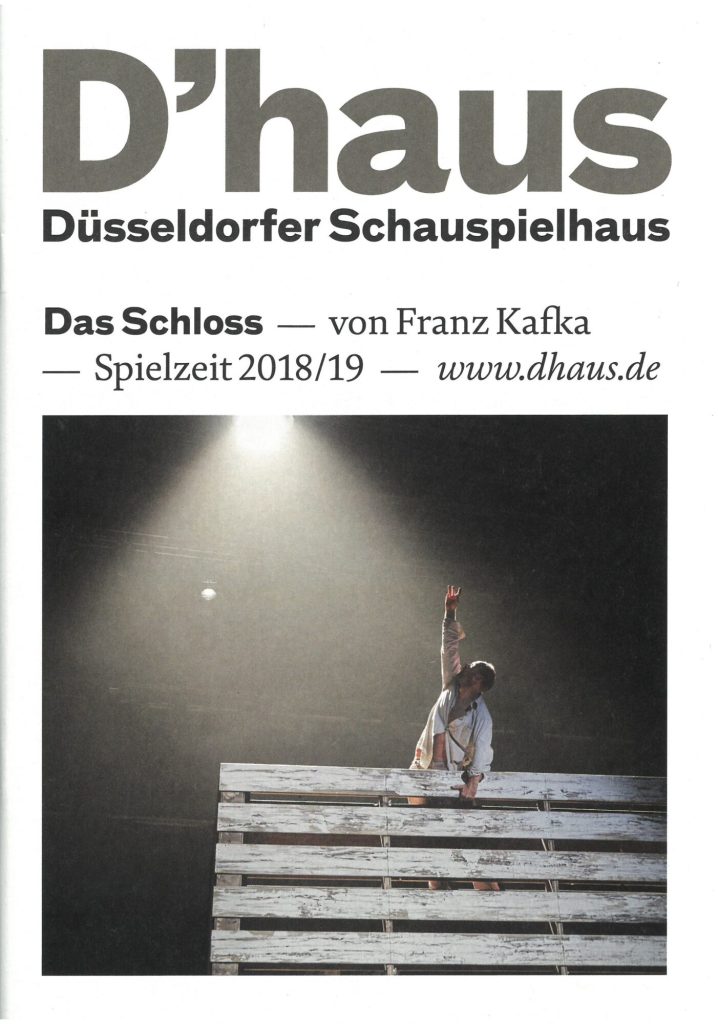 Programmheft zu "Das Schloss" von Franz Kafka. Premiere am 15. September 2018 am Düsseldorfer S ...