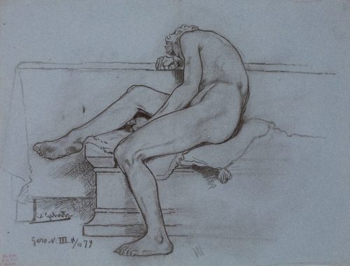 Carl Gehrts (Künstler*in), Figurenstudie zum Gastmahl des Gero, 1879