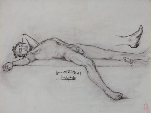 Carl Gehrts (Künstler*in), Figurenstudie zum Gastmahl des Gero, 1879