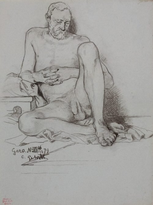 Carl Gehrts (Künstler*in), Figurenstudie zum Gastmahl des Gero, 1879