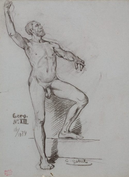 Carl Gehrts (Künstler*in), Figurenstudie zum Gastmahl des Gero, 1879