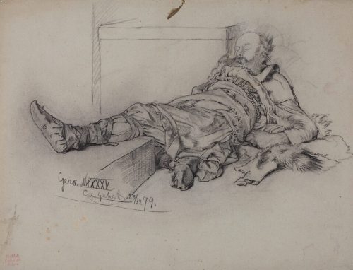 Carl Gehrts (Künstler*in), Figurenstudie zum Gastmahl des Gero, 1879