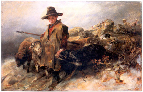 Heinrich von Zügel, Schaafe im Schnee, 1872, Kunstpalast, Düsseldorf, Inv.-Nr. M 4366